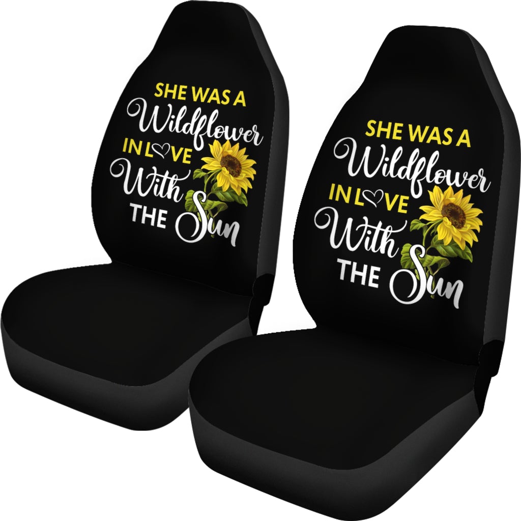Best Sunflowers She Was A Wildflower Premium Custom Car Seat Covers Decor Protector