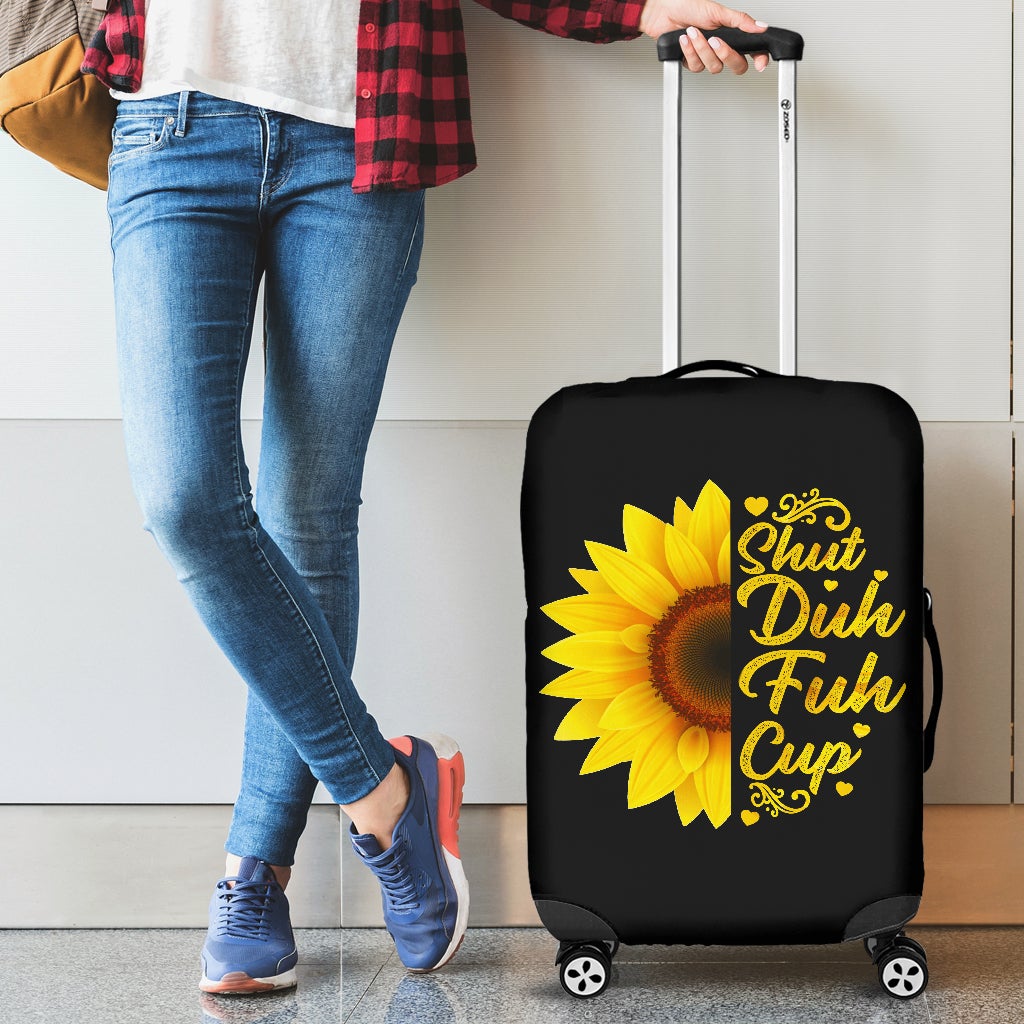 Sunflowers Shut Duh Fuh Up Luggage Cover Suitcase Protector Suitcase Protector