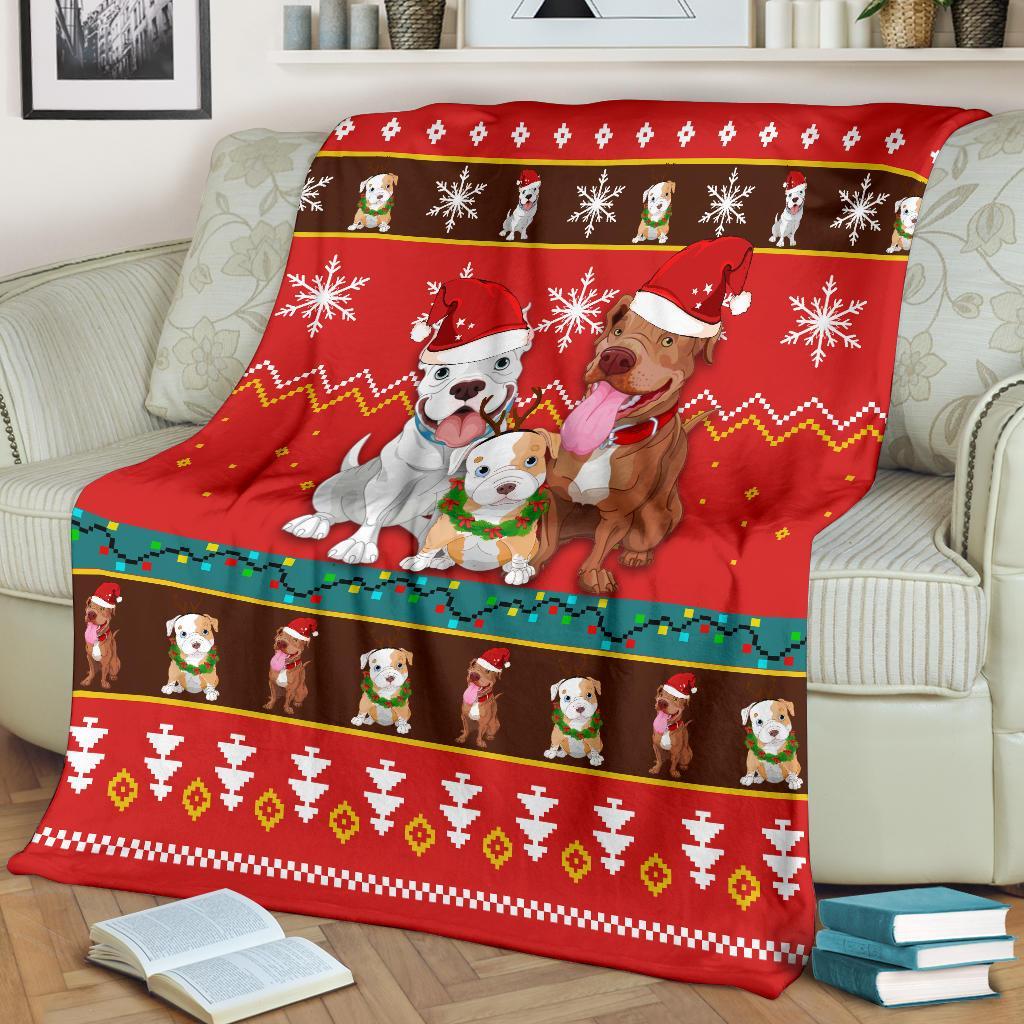 Red Bull Dog Christmas Blanket Amazing Gift Idea