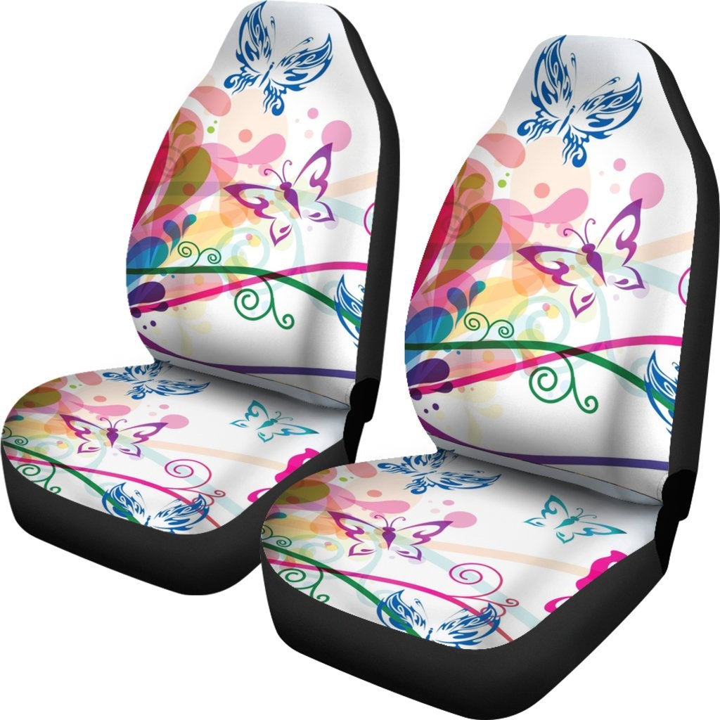 Best Colorful Butterfly Art Premium Custom Car Seat Covers Decor Protector
