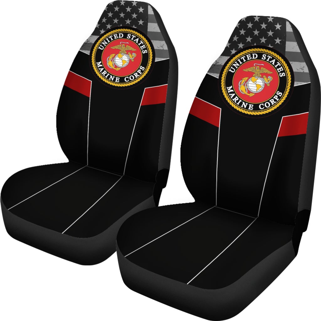 Best Us Marine Corps Black Premium Custom Car Seat Covers Decor Protector