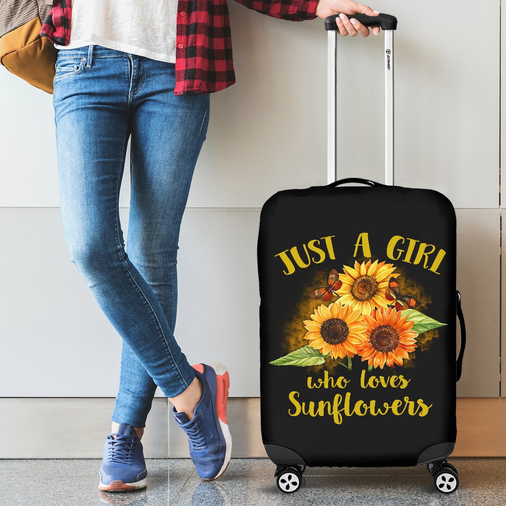 Sunflowers Just A Girl Who Loves Sunflowers Art Luggage Cover Suitcase Protector Suitcase Protector