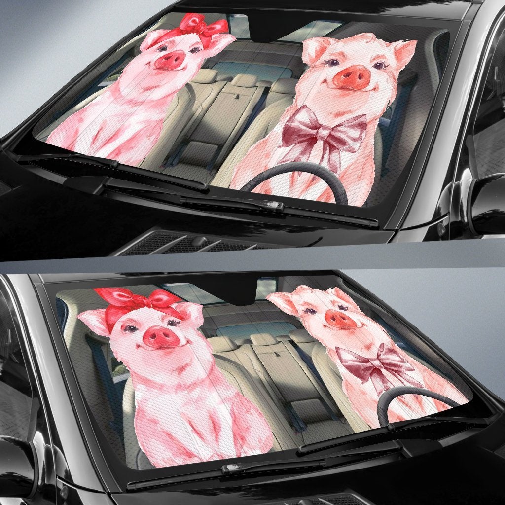 Cute Pig Driving Auto Sun Shades Windshield Accessories Decor Gift