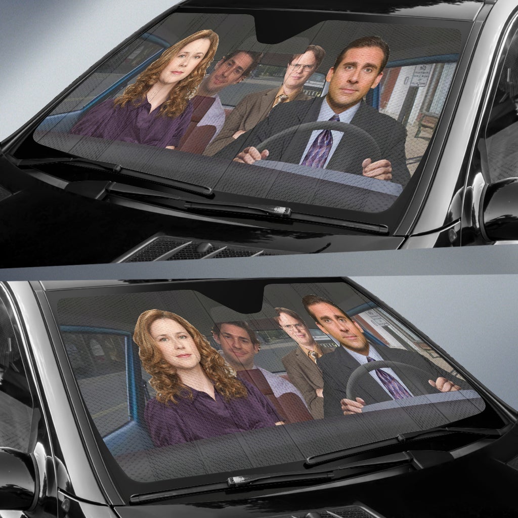 The Office Driving Funny Car Auto Sunshades