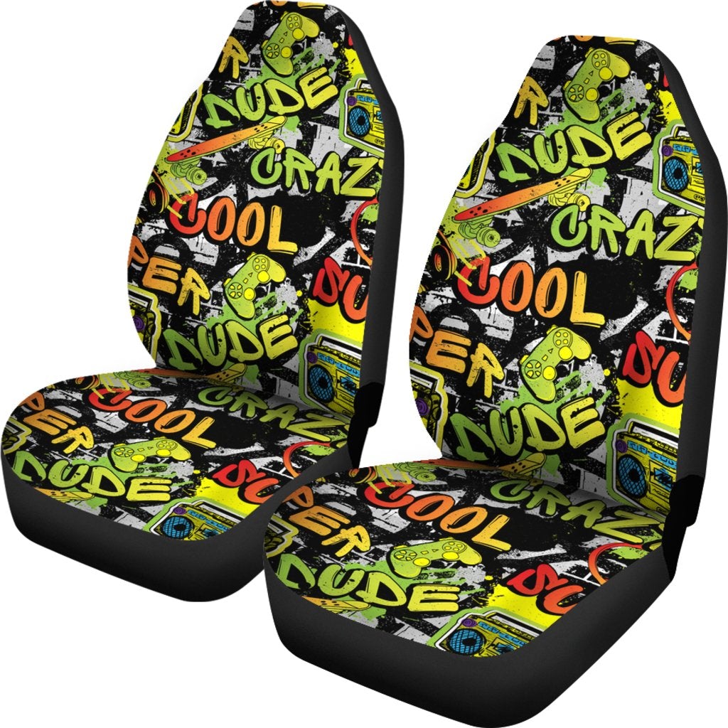 Best Cool Abstract Bright Graffiti Pattern Premium Custom Car Seat Covers Decor Protector