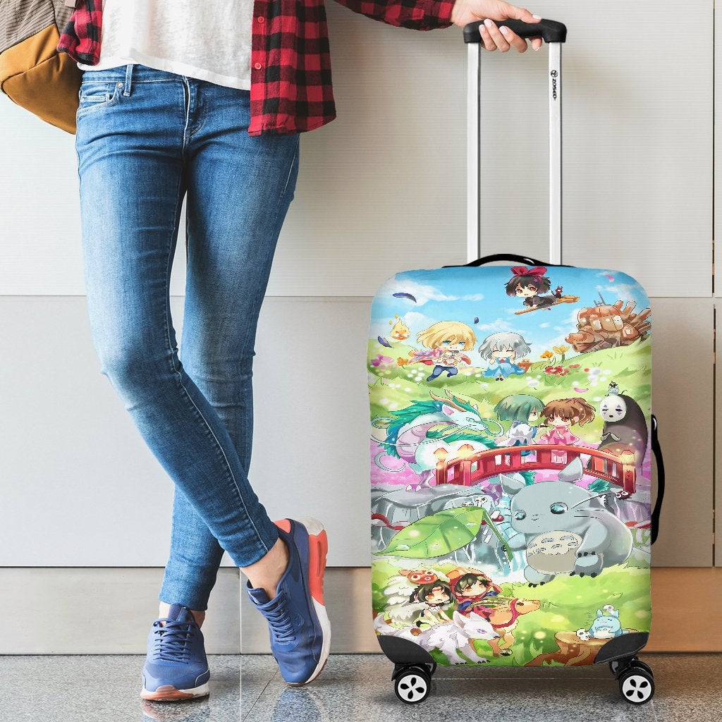 Chibi Ghibli Studio Luggage Cover Suitcase Protector