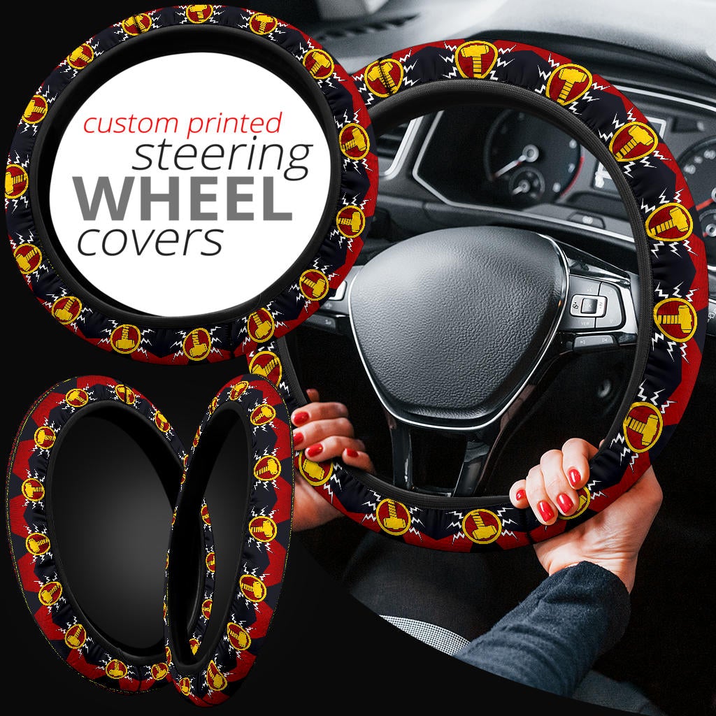 Thor Hammer Mjolnir Christmas Premium Custom Car Steering Wheel Cover
