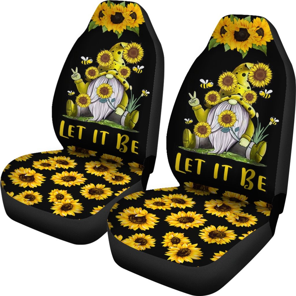 Best Let It Be Gnome Sunflower Seat Covers Car Decor Car Protector