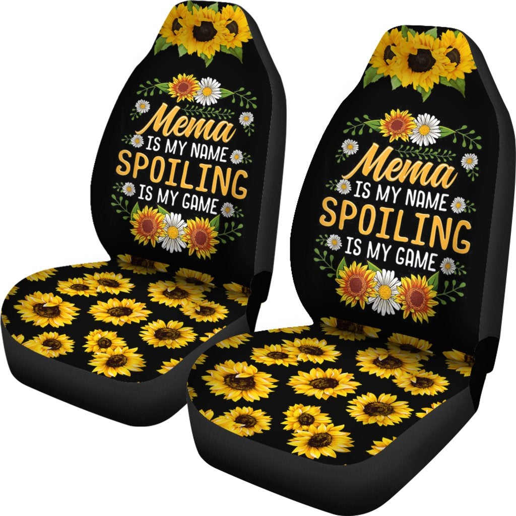Best Mema Is My Name Spoiling Is My Game Sunflower Seat Covers Car Decor Car Protector