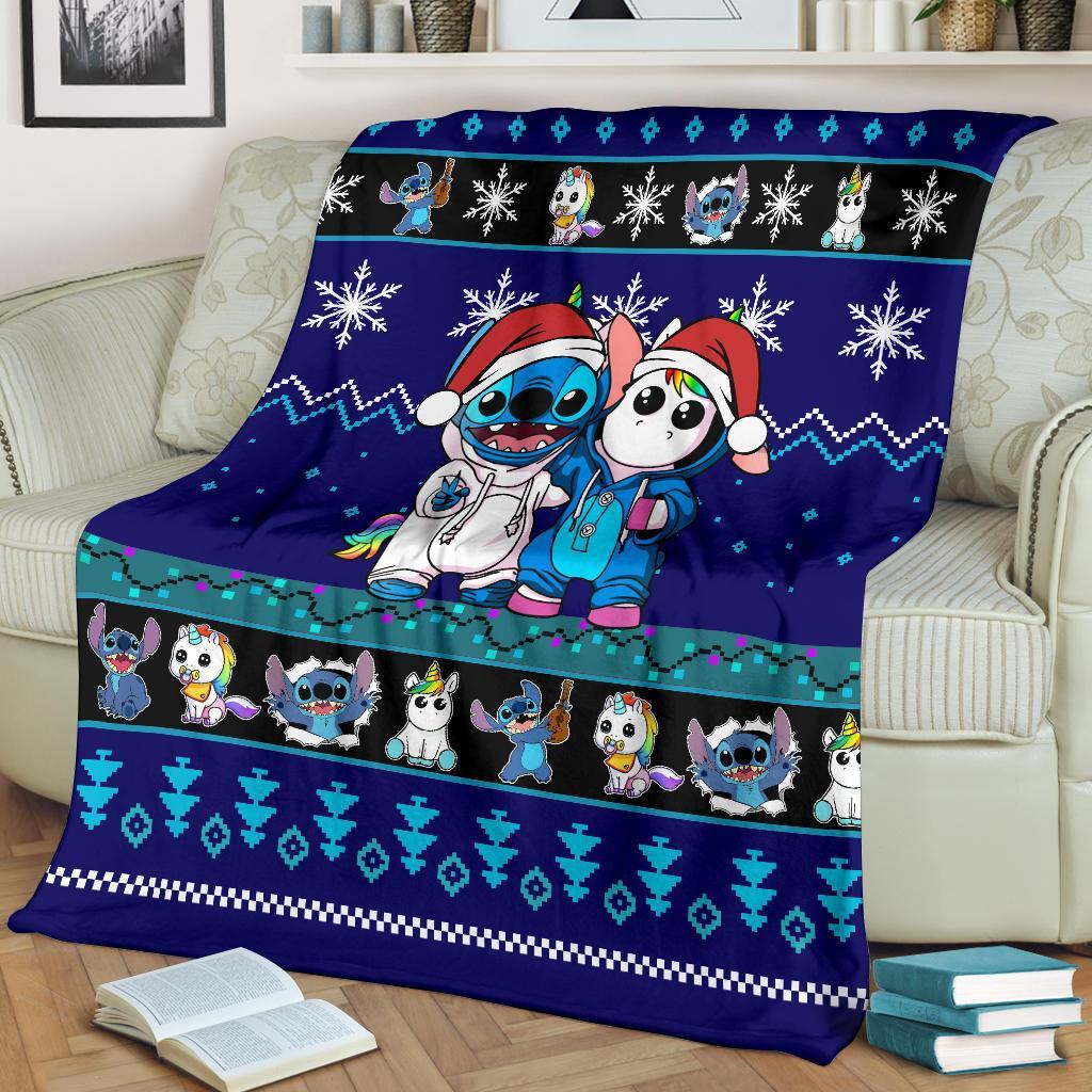Stitch Unicorn Christmas Blanket Amazing Gift Idea
