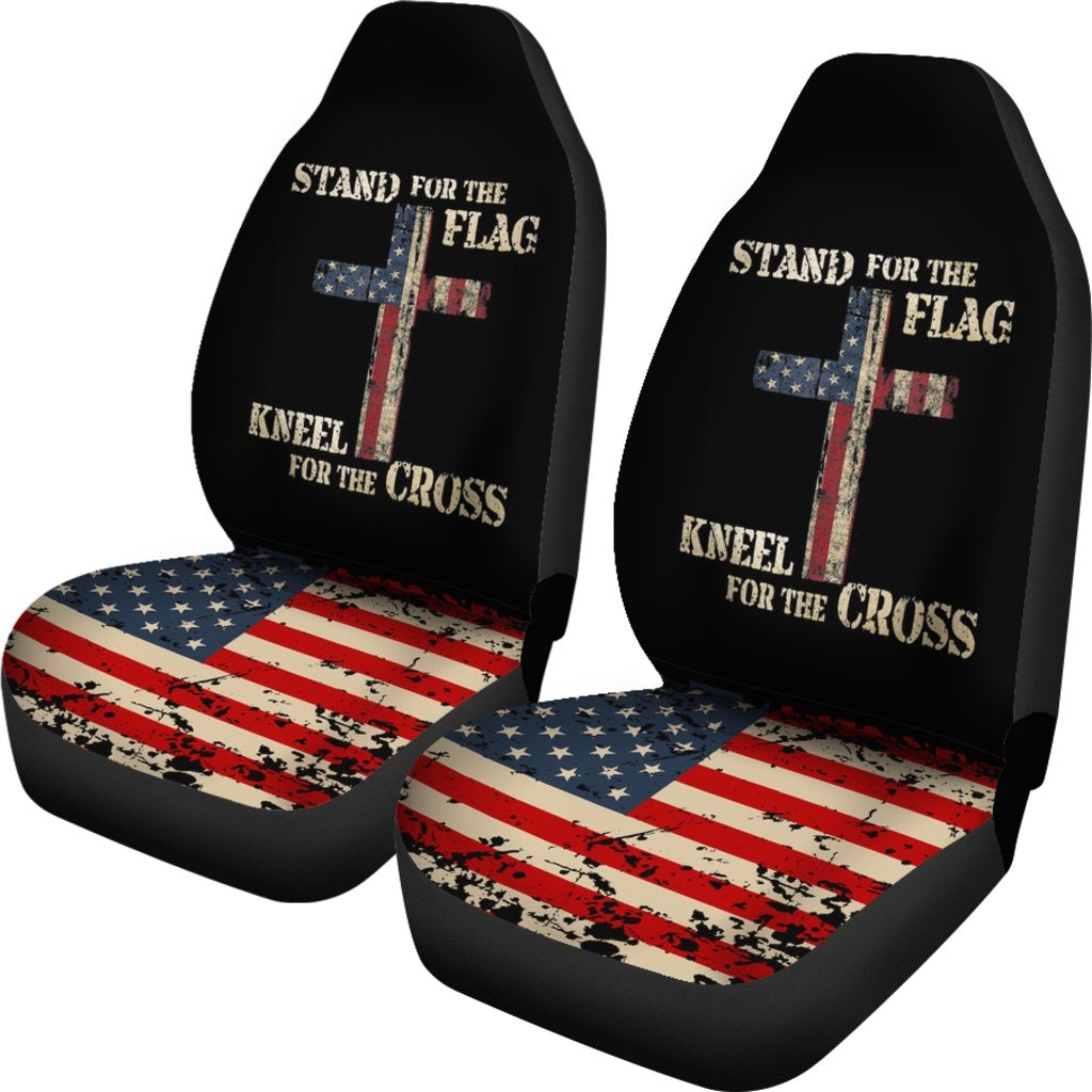 Best Stand For The Flag Kneel For The Cross Premium Custom Car Seat Covers Decor Protector