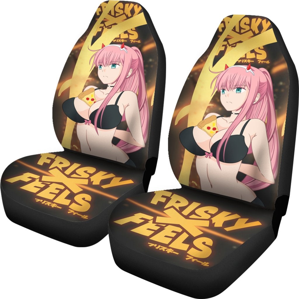 Zero Two Anime Girl Car Premium Custom Car Seat Covers Decor Protectors