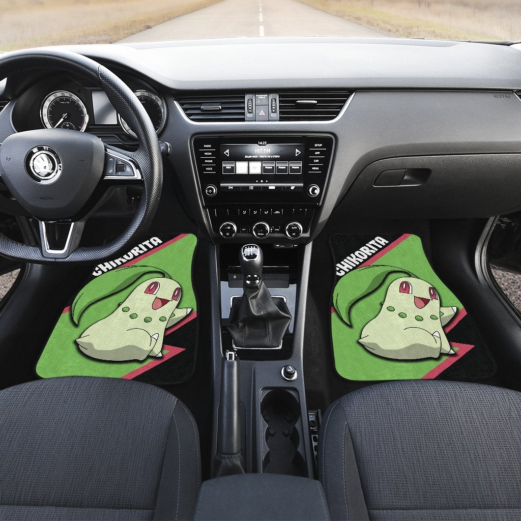 Chikorita Car Floor Mats Custom Anime Pokemon Car Interior Accessories