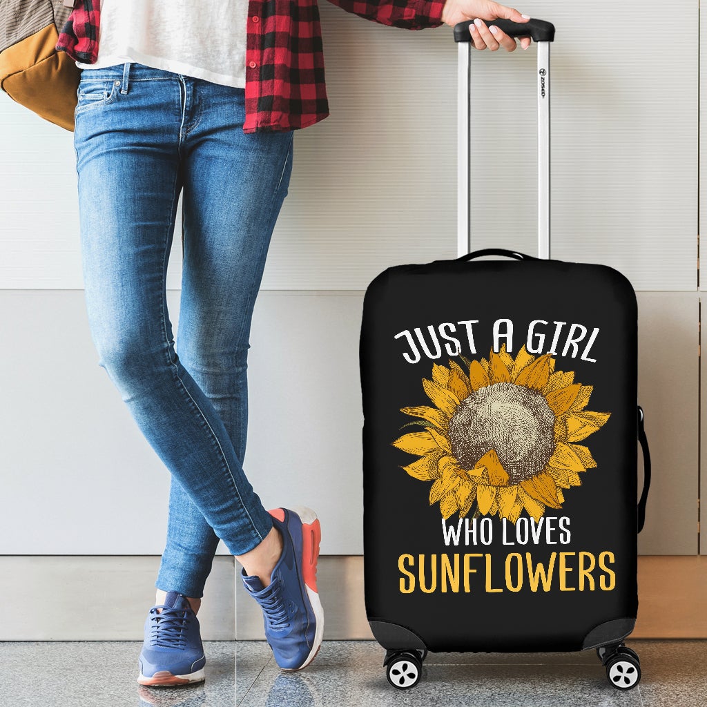 Sunflowers Just A Girl Who Loves Sunflowers Luggage Cover Suitcase Protector Suitcase Protector