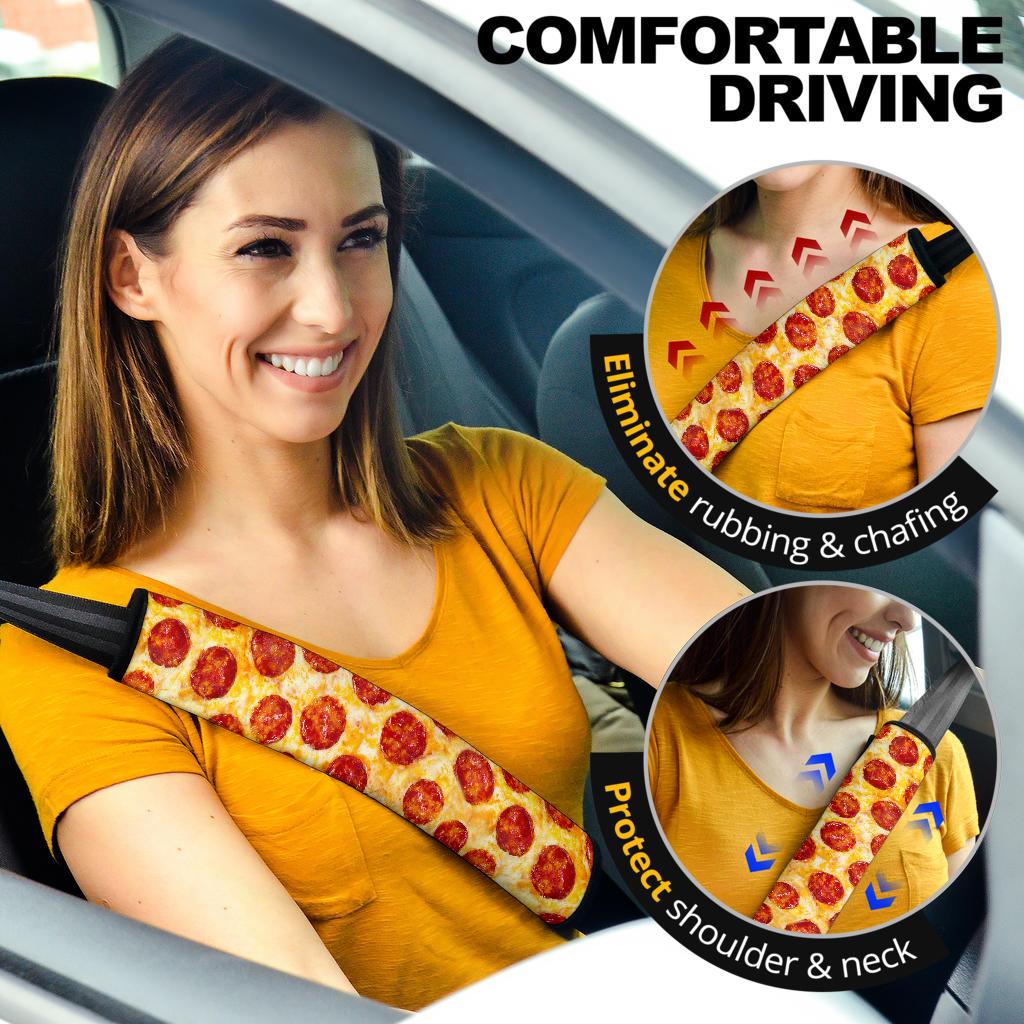 Pizza Premium Custom Car Seat Belt Covers