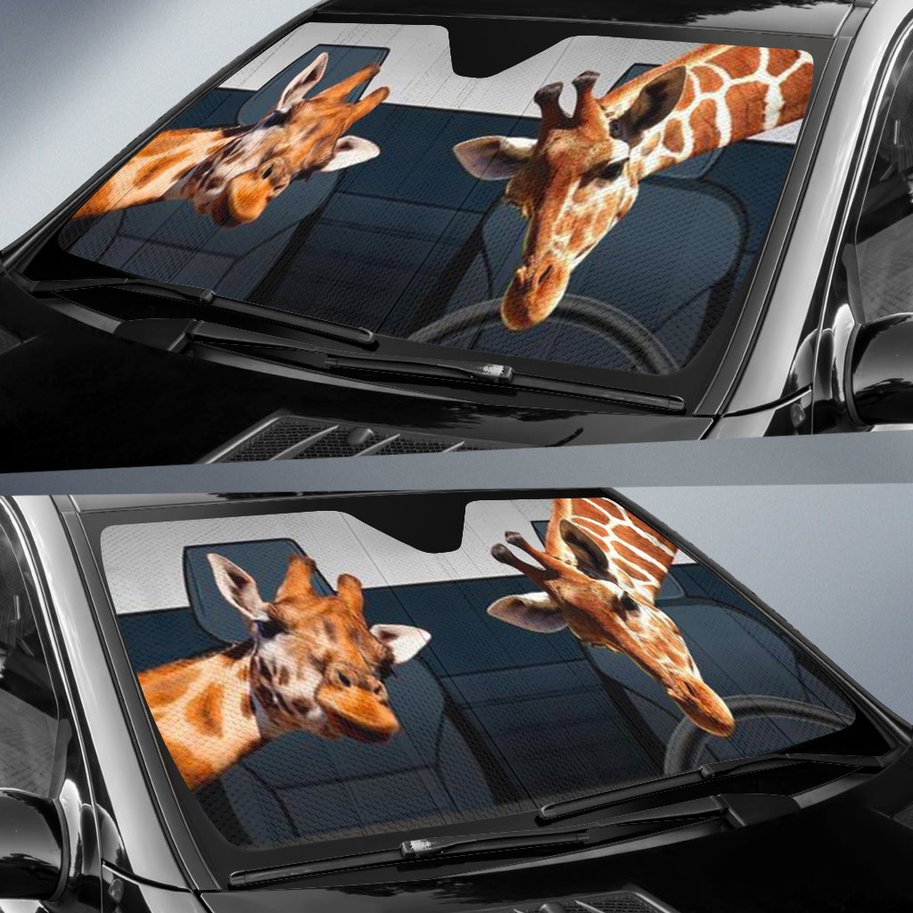 Giraffe Car Auto Sun Shades Windshield Accessories Decor Gift