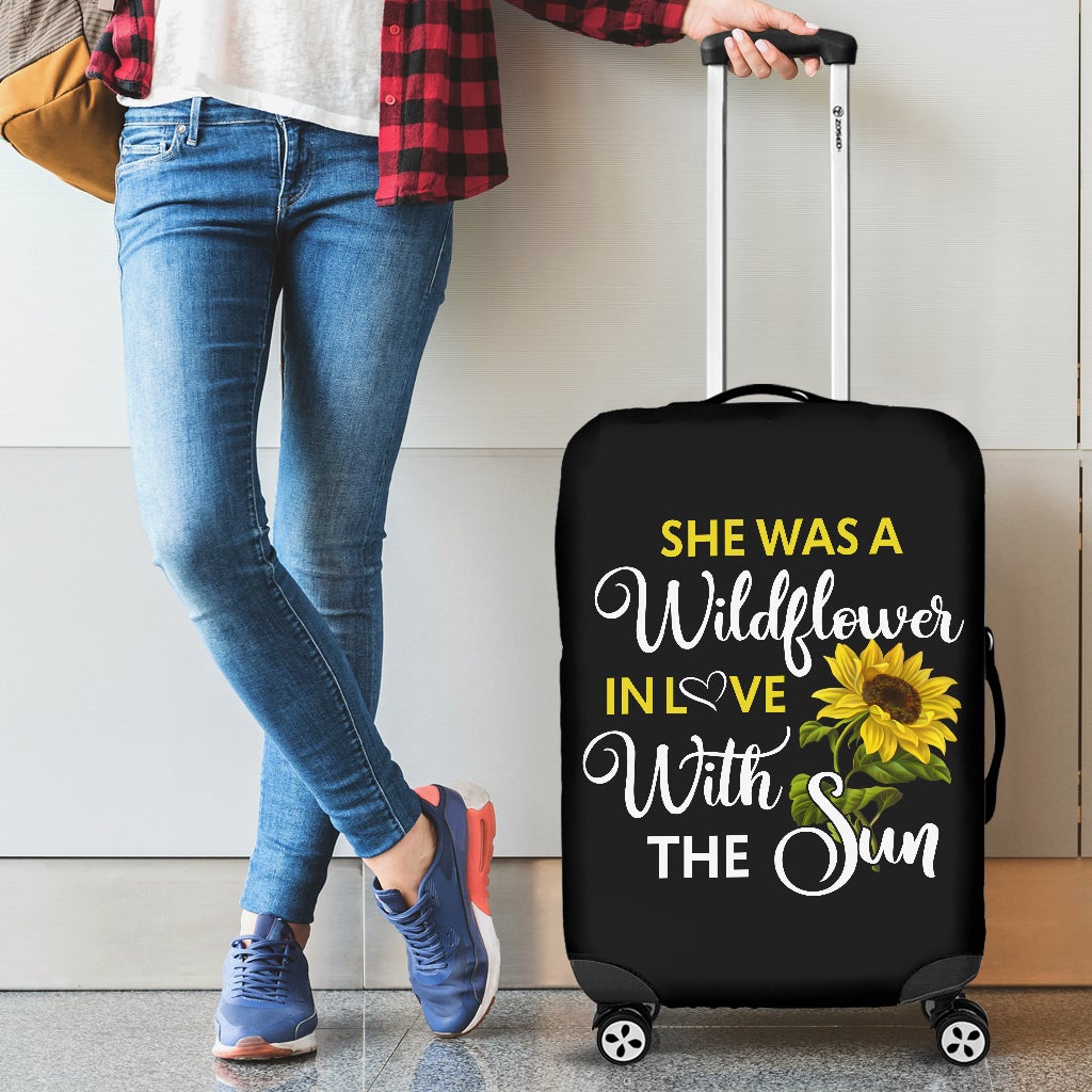 Sunflowers She Was A Wildflower Luggage Cover Suitcase Protector Suitcase Protector
