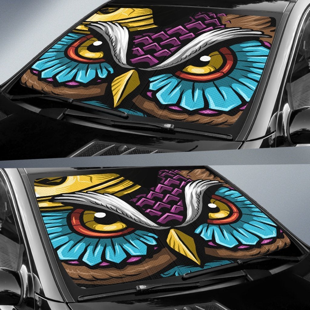 Owl Colour Auto Sun Shades Windshield Accessories Decor Gift