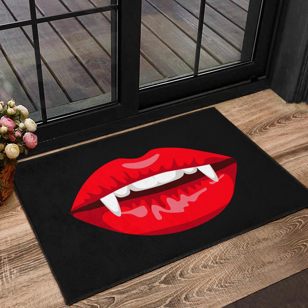 Lady Vampire Red Slip Horror Funny Door Mats