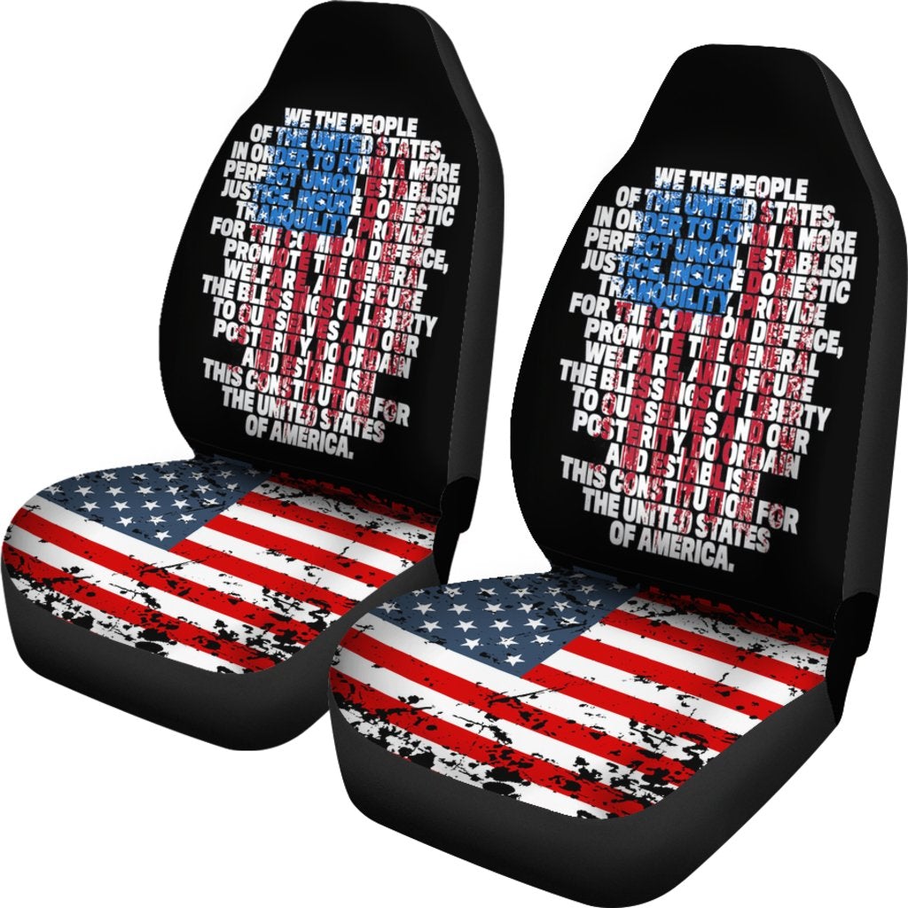 Best Us Constitution We The People With Vintage Flag Premium Custom Car Seat Covers Decor Protector