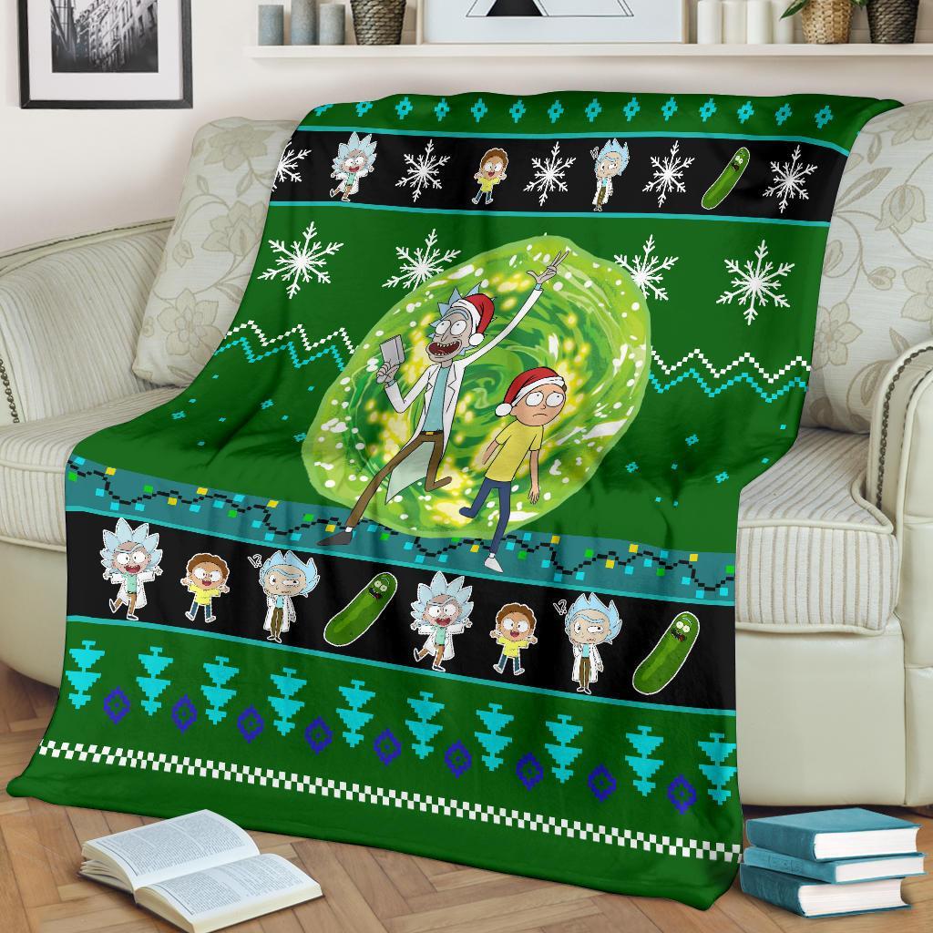 Rick And Morty Christmas Blanket Amazing Gift Idea