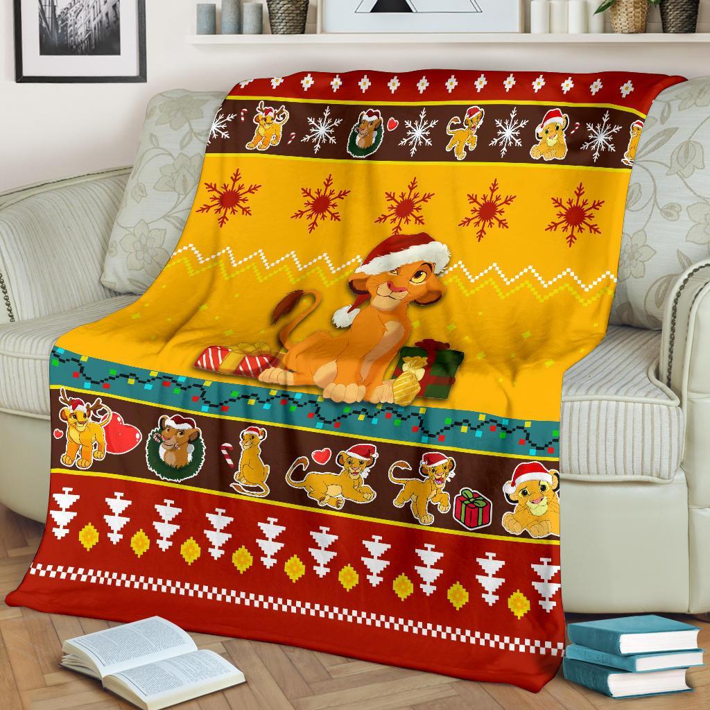Lion King Red Yellow Christmas Blanket Amazing Gift Idea