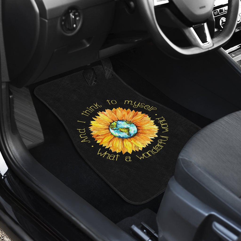 Sunflowers And I Think To Myself Front And Back Car Mats (Set Of 4)