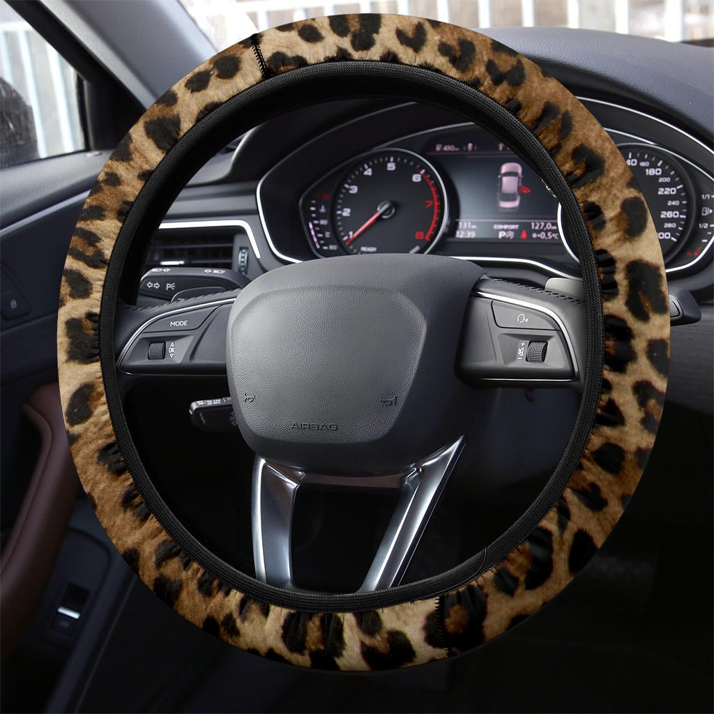 Leopard Brown Premium Car Steering Wheel Cover