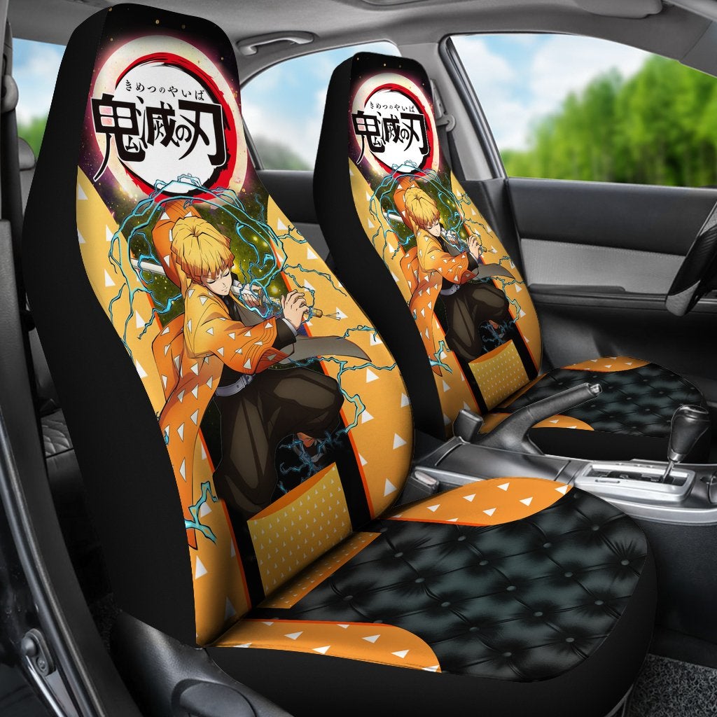 Zenitsu Demon Slayer Anime Custom Car Premium Custom Car Seat Covers Decor Protectors