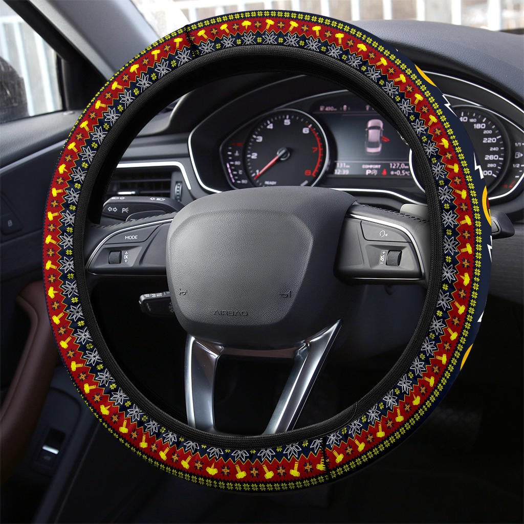 Thor Hammer Mjolnir Art Christmas Premium Custom Car Steering Wheel Cover
