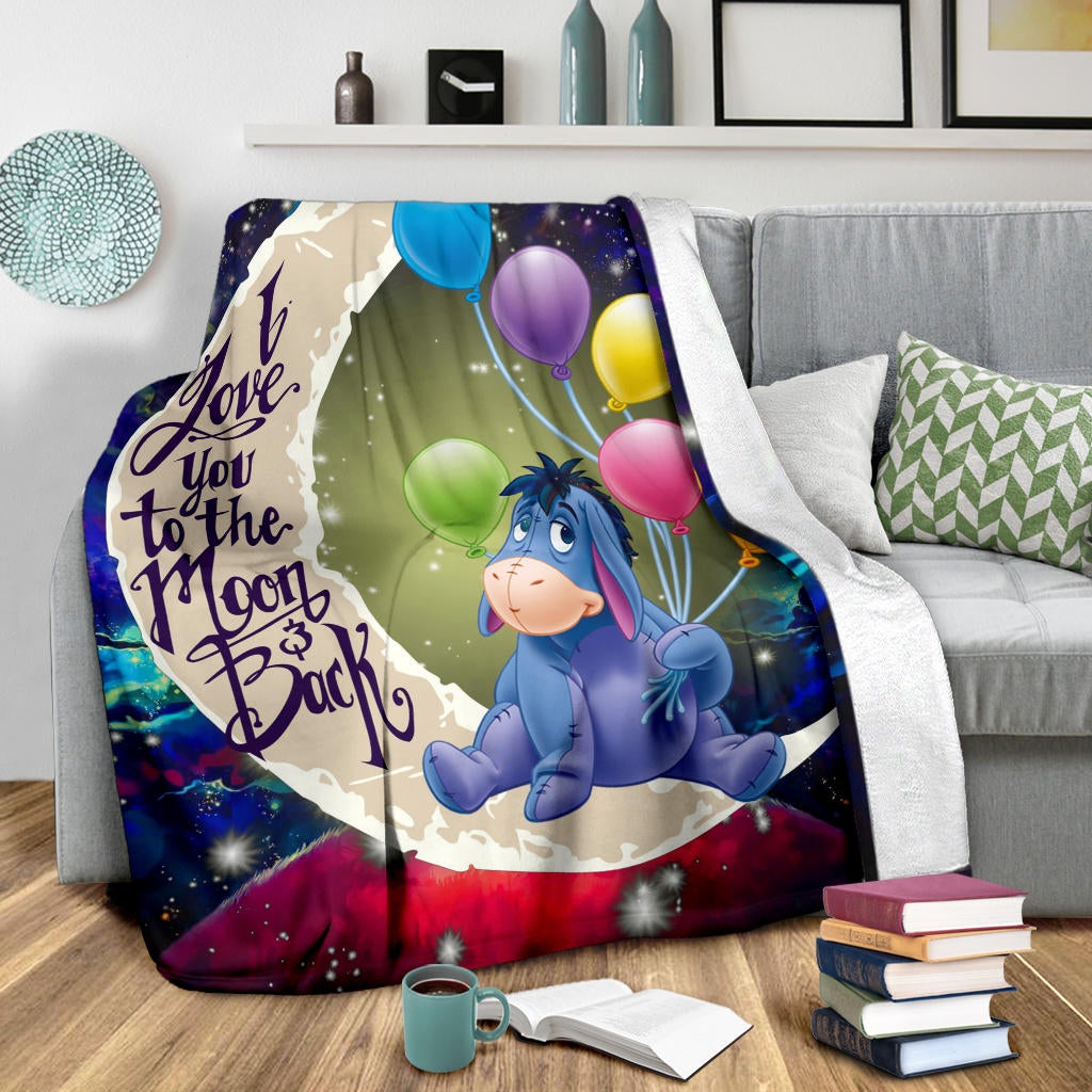 Eeyore Winnie The Pooh Love You To The Moon Galaxy Premium Blanket