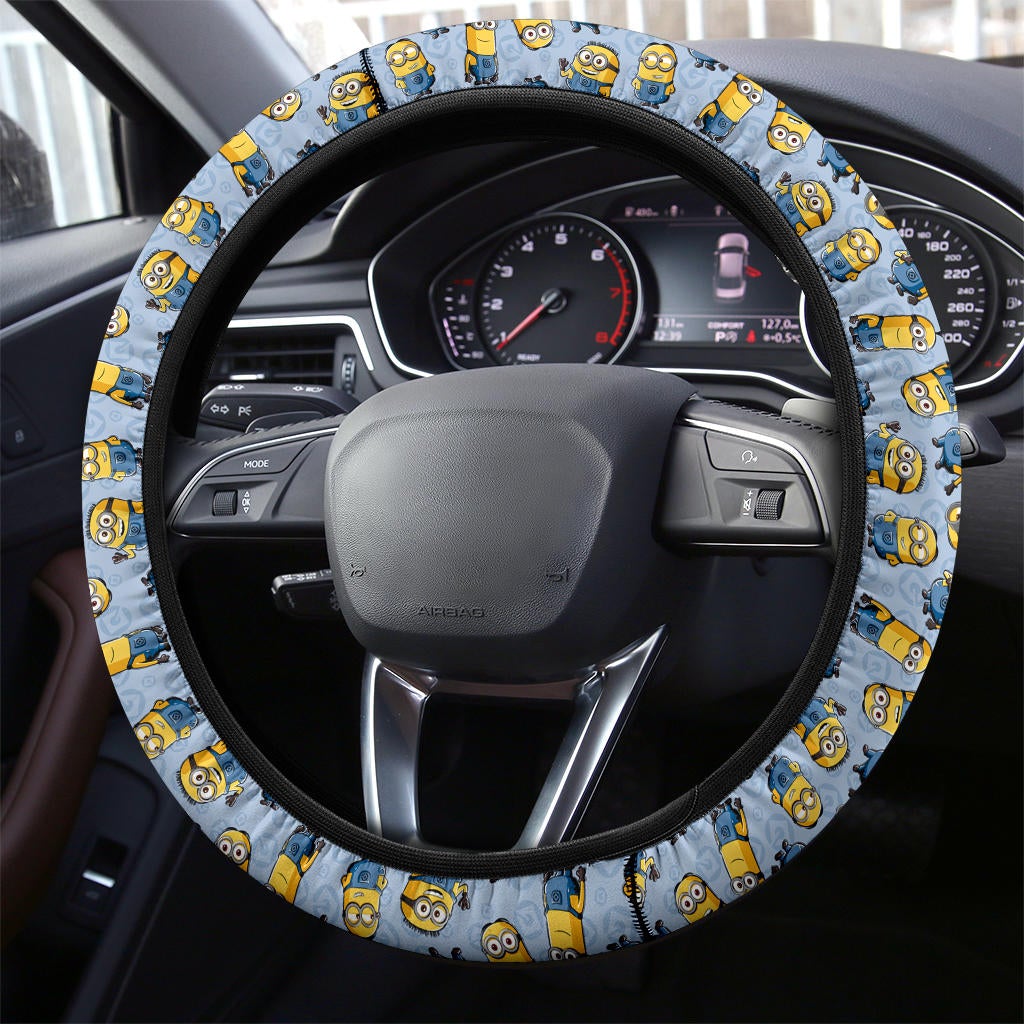 Minions Blue Premium Car Steering Wheel Cover