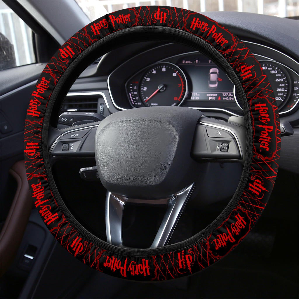 Harry Potter Farbic Red Pattern Premium Car Steering Wheel Cover