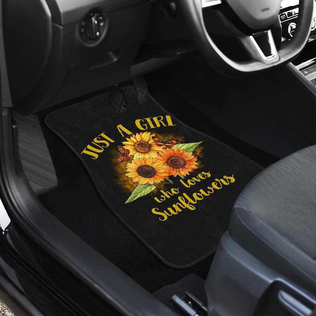 Sunflowers Just A Girl Who Loves Sunflowers Art Front And Back Car Mats (Set Of 4)