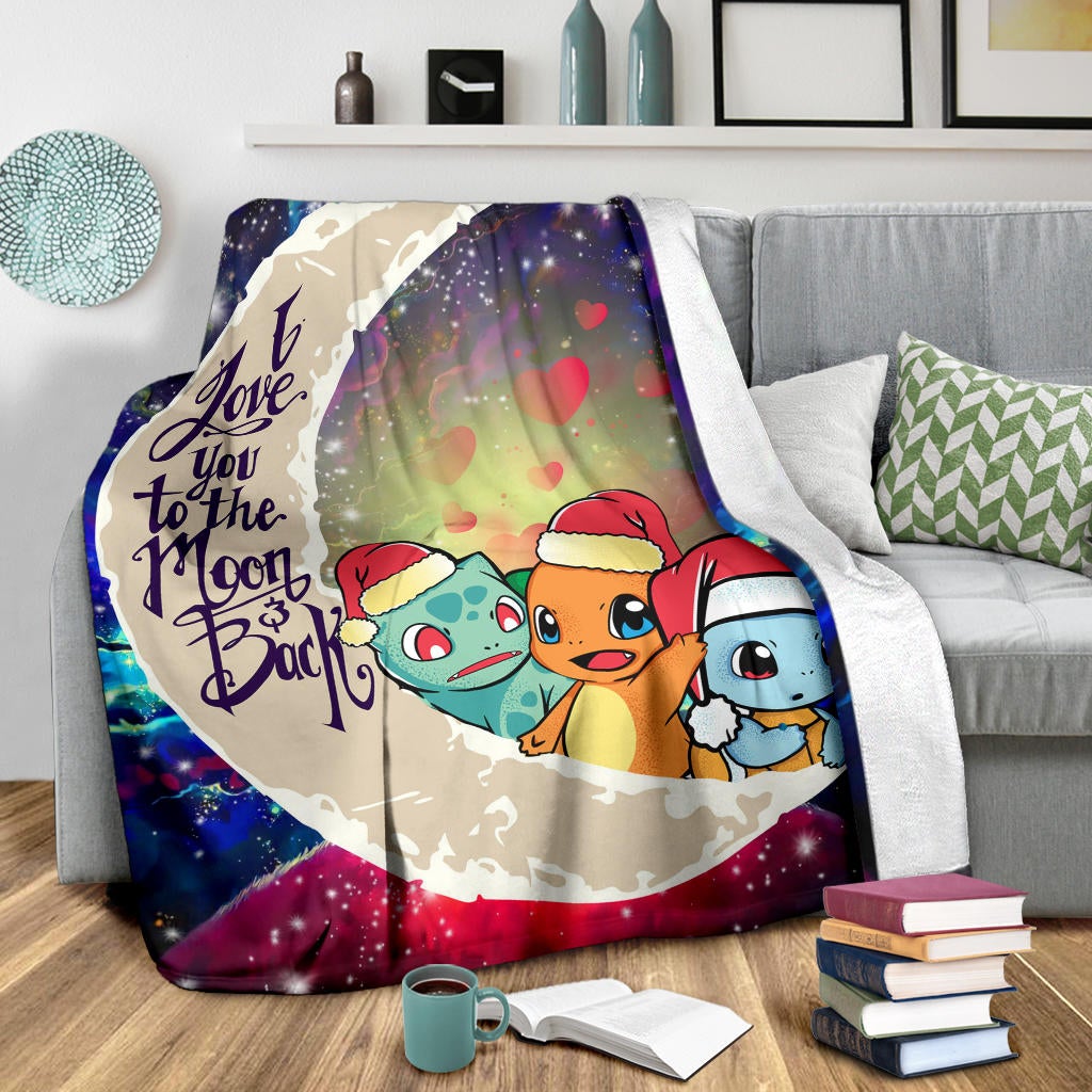 Pokemon Friends Gen 1 Love You To The Moon Galaxy Premium Blanket