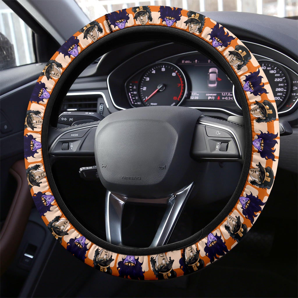 Jojo Bizarre Adventure Jotaro Kujo Star Platinum Anime Premium Custom Car Steering Wheel Cover