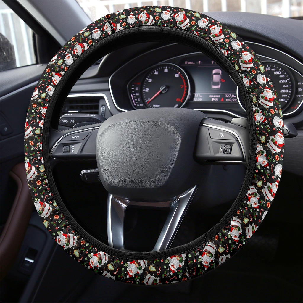 Santa Cloud Christmas Premium Car Steering Wheel Cover