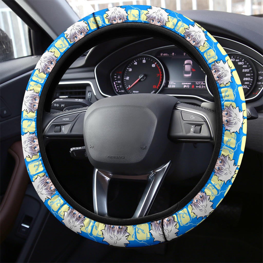 Hunter X Hunter Killua Zoldyck Lightning Anime Premium Custom Car Steering Wheel Cover