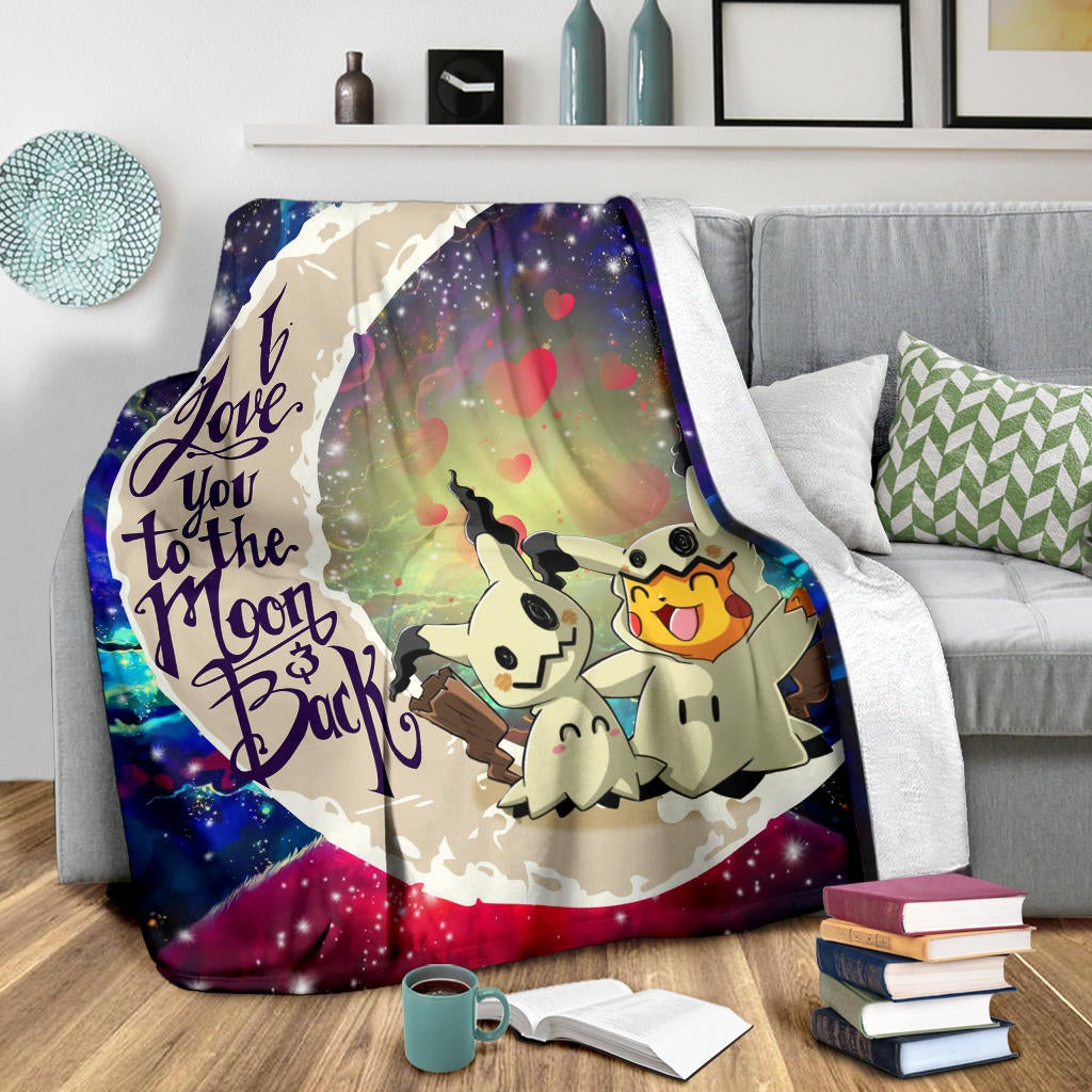 Pikachu Horro Love You To The Moon Galaxy Premium Blanket
