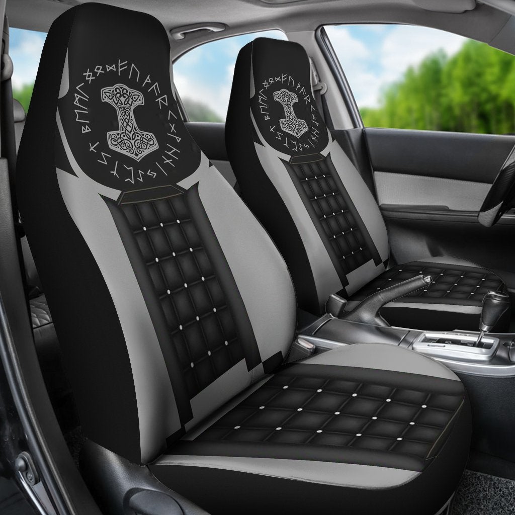 Thor Hammer Viking Premium Persionalized Car Premium Custom Car Seat Covers Decor Protectors