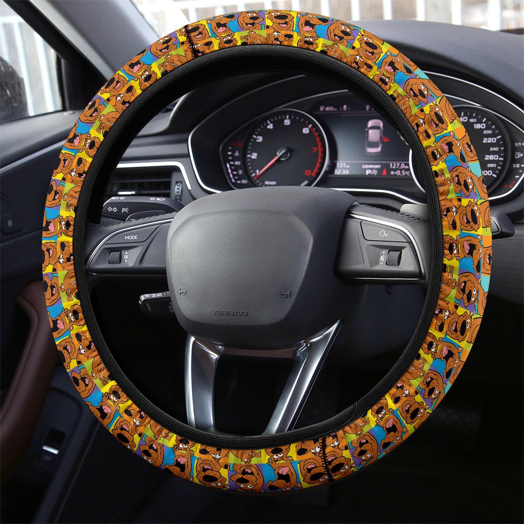 Scooby Doo Head Funny Premium Car Steering Wheel Cover