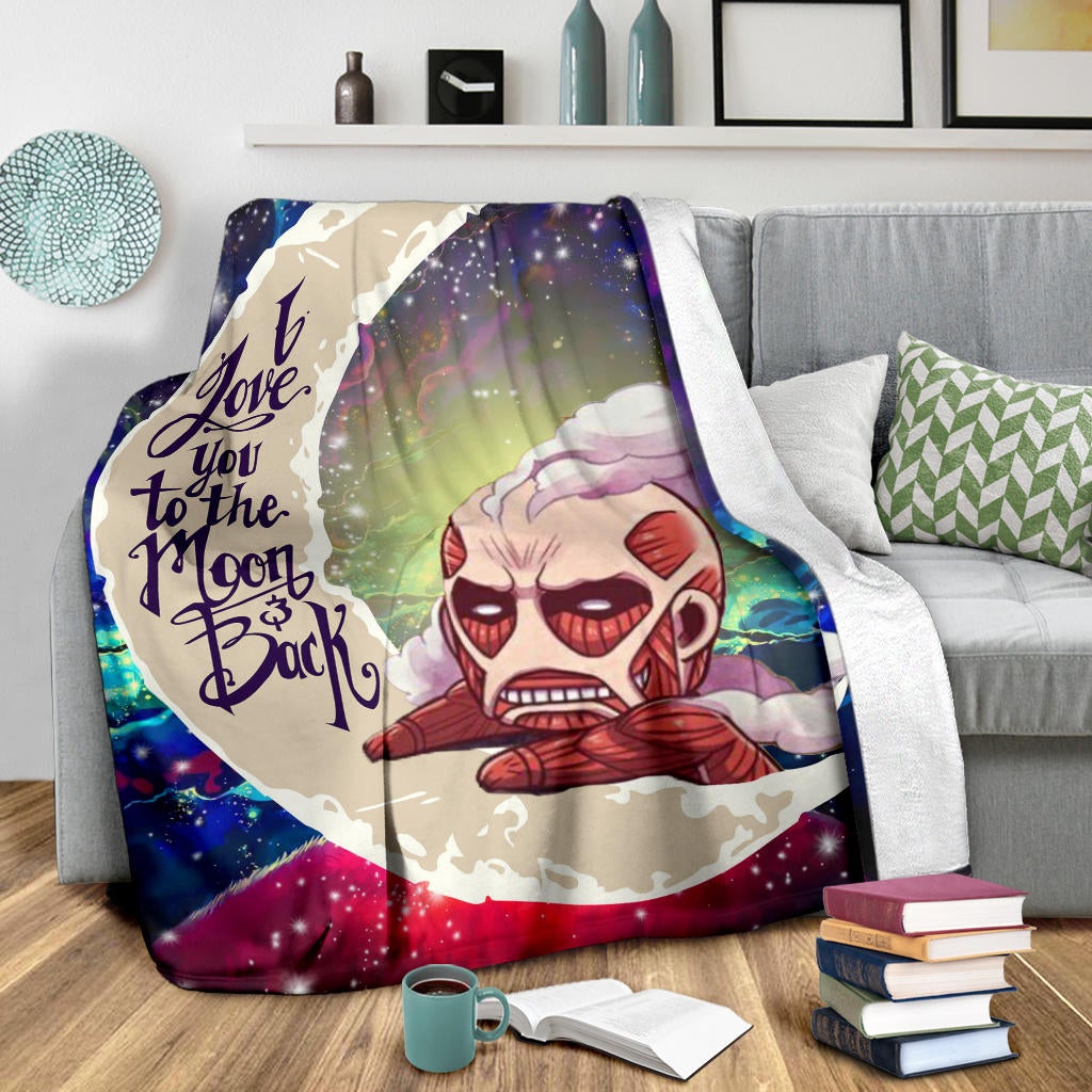 Attack on titan Love You To The Moon Galaxy Premium Blanket