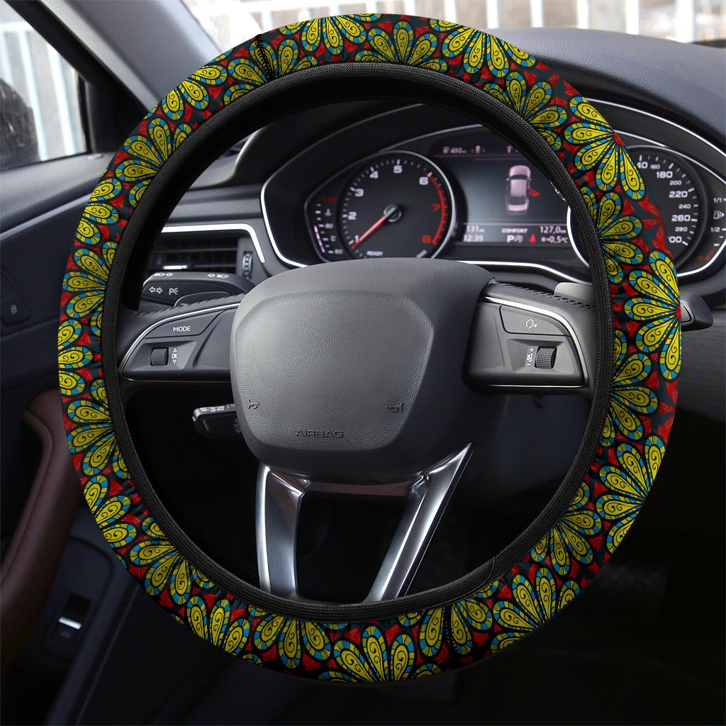 Flower Glass Premium Car Steering Wheel Cover