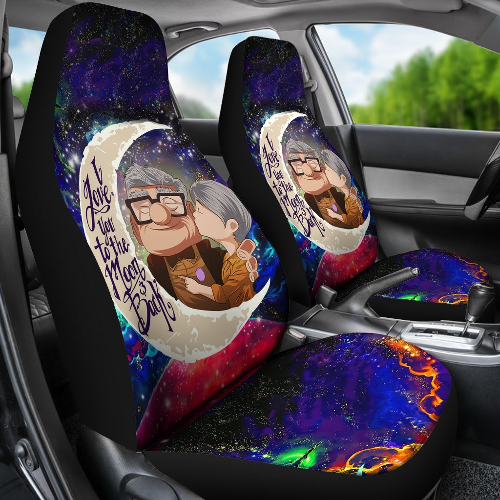 Up Couple Love You To The Moon Galaxy Car Seat Covers