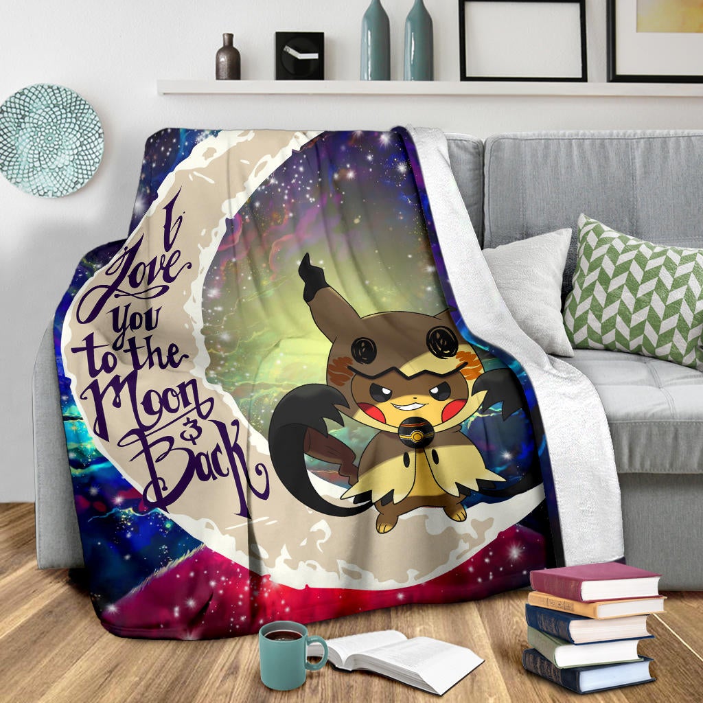 Pikachu Horro Love You To The Moon Galaxy 2 Premium Blanket