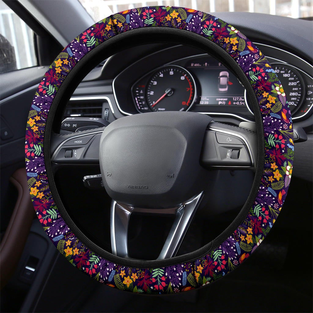 Birds Flower Forest Premium Car Steering Wheel Cover