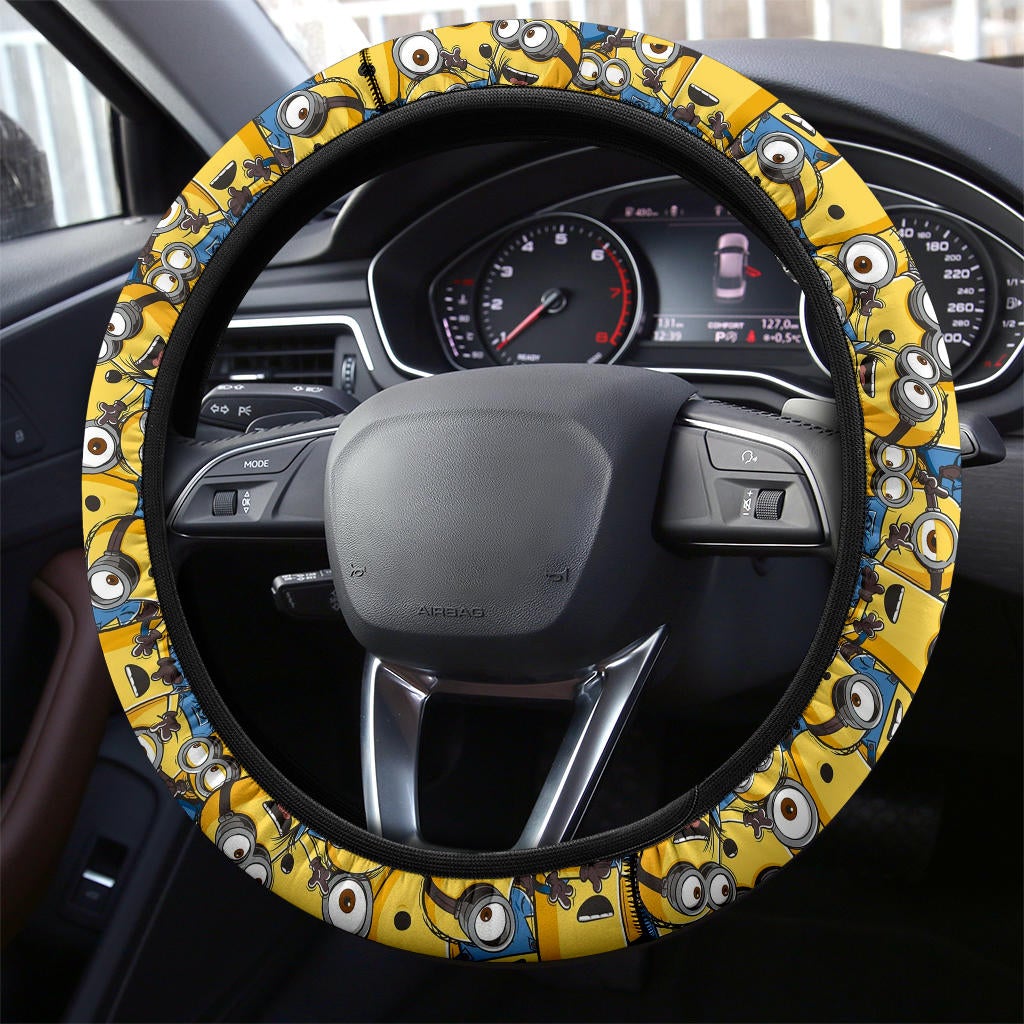 Minions Funny Premium Car Steering Wheel Cover