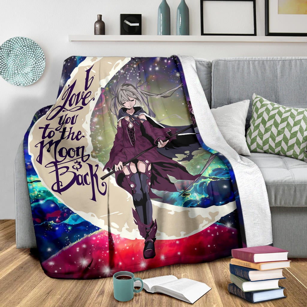 Anime Girl Soul Eate Love You To The Moon Galaxy Premium Blanket