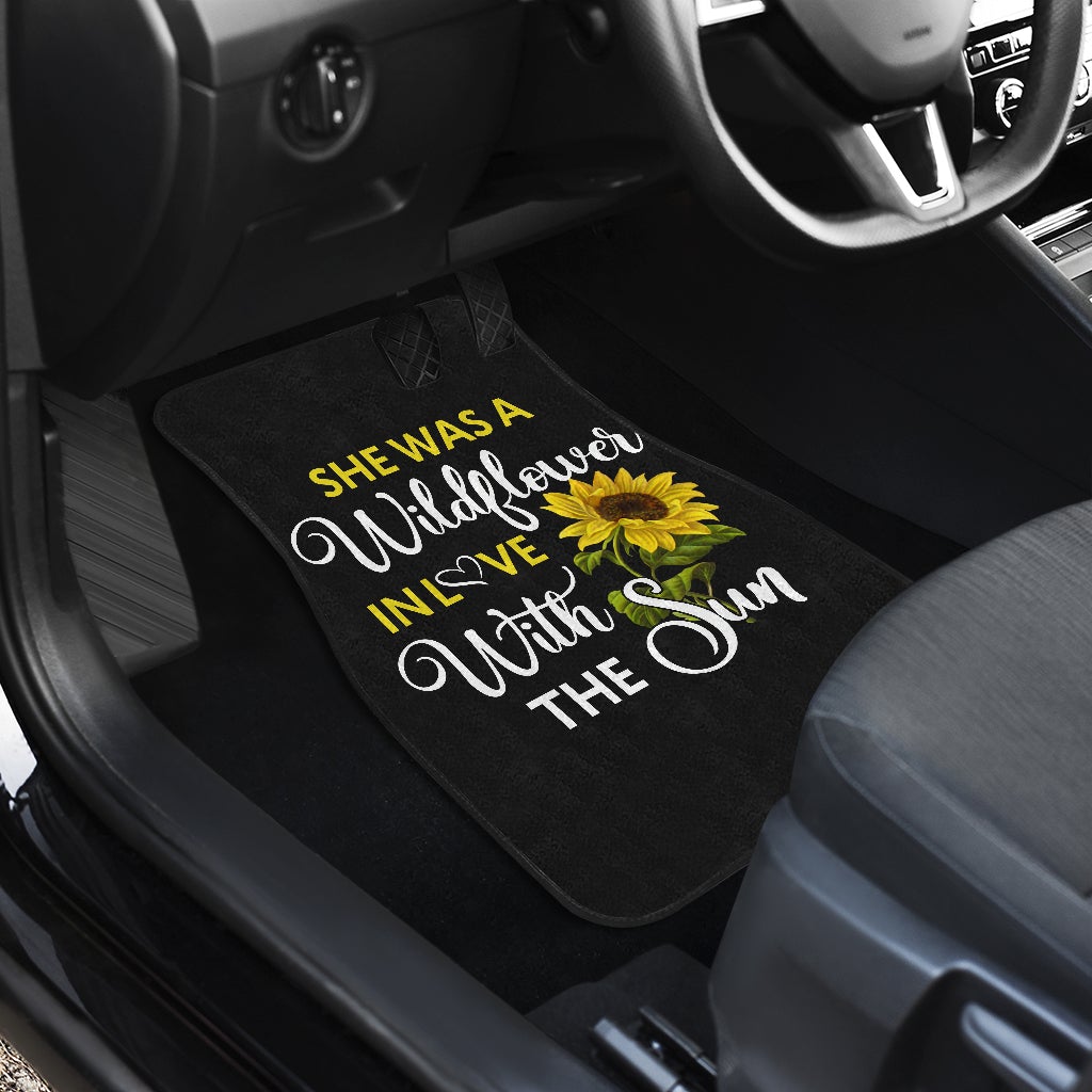 Sunflowers She Was A Wildflower Front And Back Car Mats (Set Of 4)