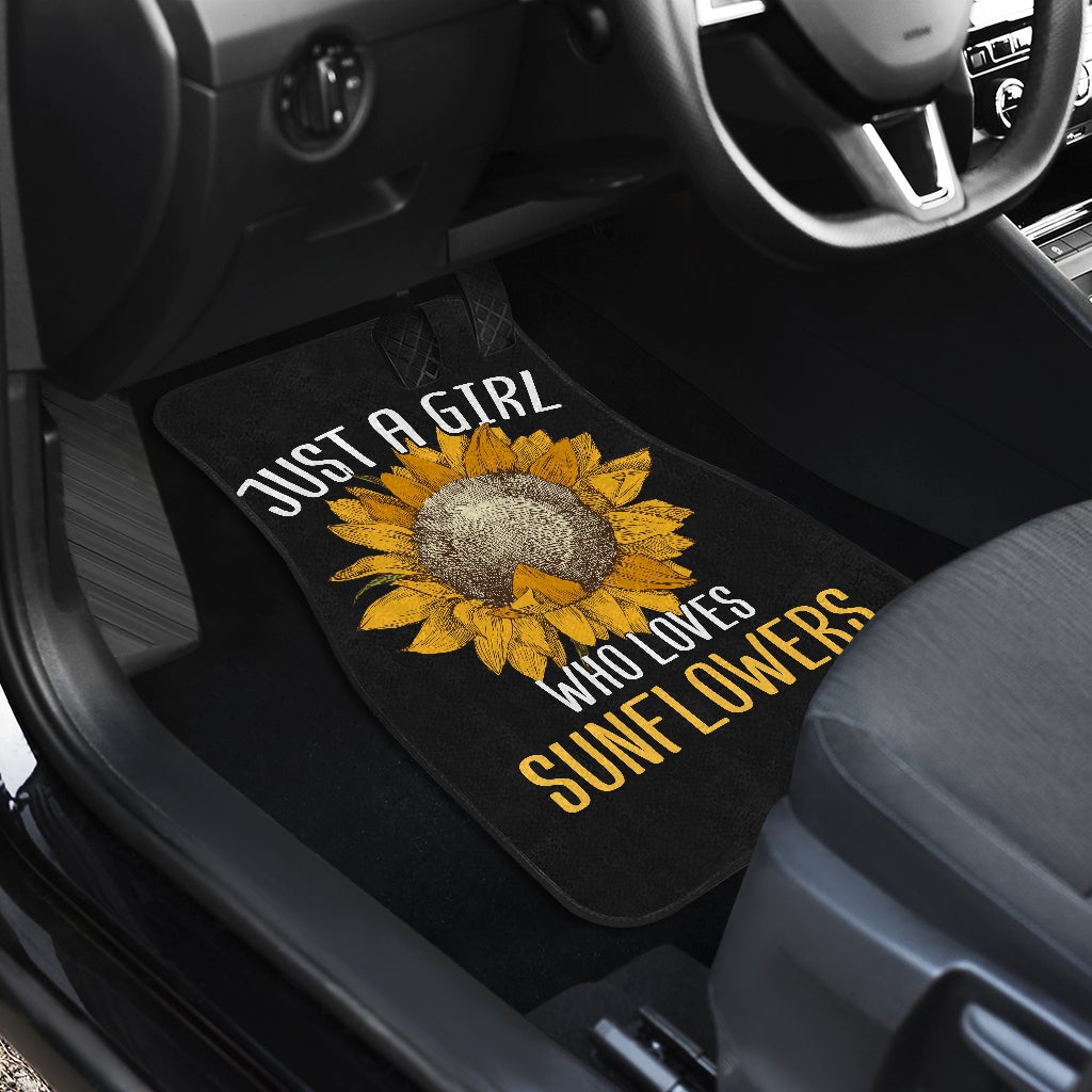 Sunflowers Just A Girl Who Loves Sunflowers Front And Back Car Mats (Set Of 4)